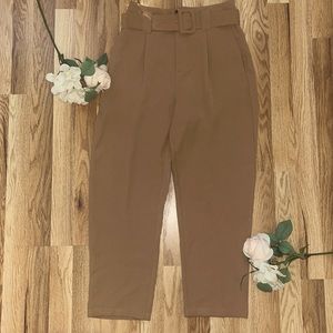LE Lis camel belted trousers NWT